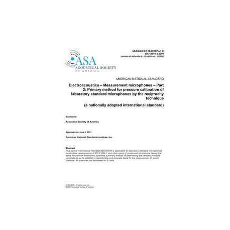 ASA S1.15-2021/Part 2/ IEC 61094-2:2009