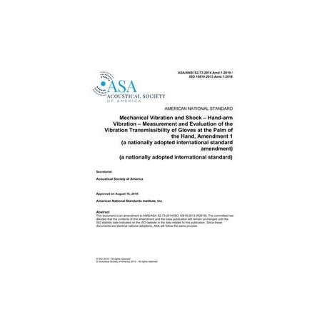 ASA S2.73-2014 Amd.1-2019 / ISO 10819:2013 Amd.1:2019