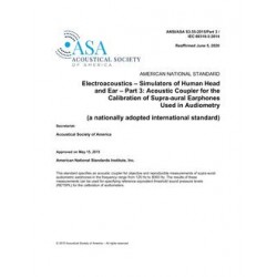 ASA S3.55-2015/Part 3 / IEC 60318-3:2014 (R2020)