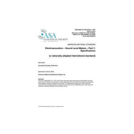 ASA S1.4-2014/Part 1 / IEC 61672-1:2013 (R2019)