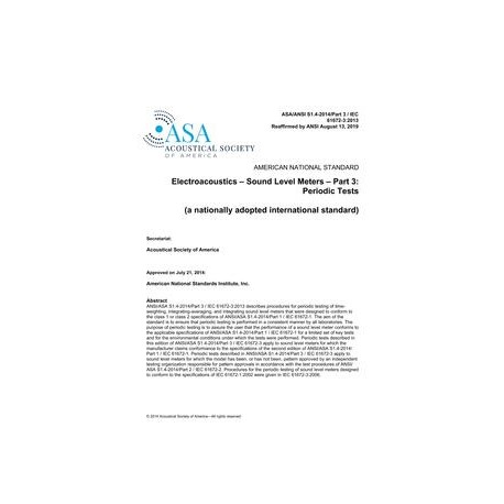 ASA S1.4-2014/Part 3 / IEC 61672-3:2013 (R2019)