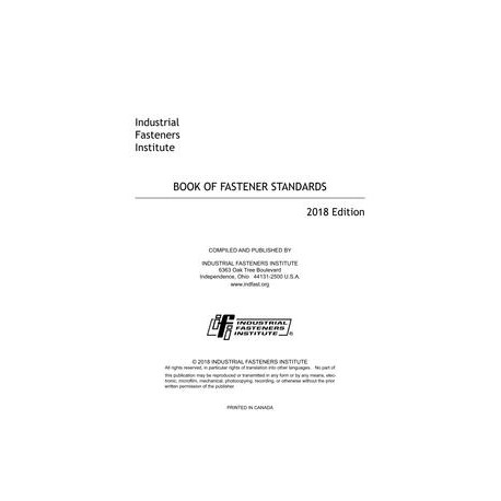 BOOK OF FASTENER STANDARDS - 2018 EDITION