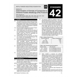 Standard Test Method 42: Method for Determination of Density of Compacted or Sintered Powder Metallurgy (PM) Products Materials