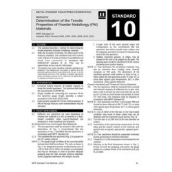 Standard Test Method 10: Method for Determination of the Tensile Properties of Powder Metallurgy (PM) Materials