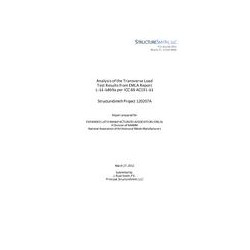 Analysis of the Transverse Load Test Results from EMLA Report L-11-1869a per ICC-ES AC191-11, StructureSmith Project 120207A