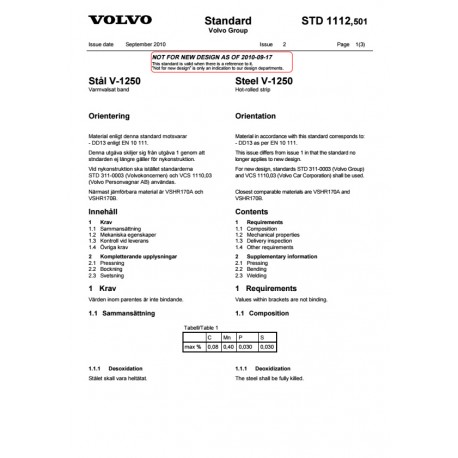 VOLVO STD 1112,501 0