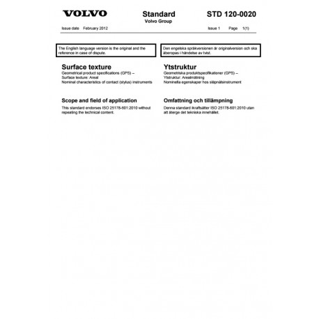 VOLVO STD 120-0020 0