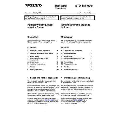 VOLVO STD 181-0001 0