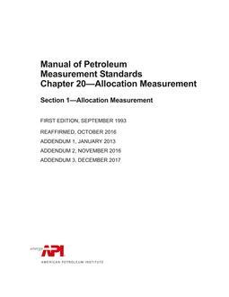 API MPMS Chapter 20.1 (R2016)